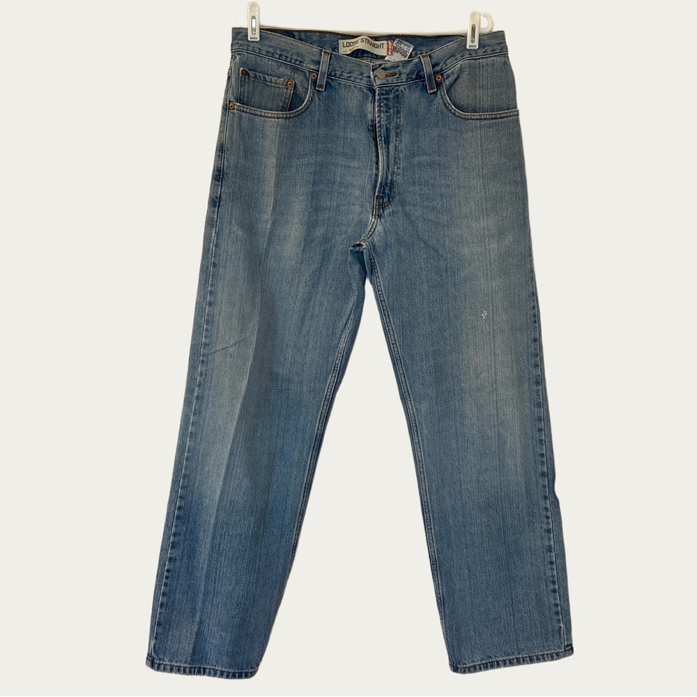Levi's 569 Men’s Classic Blue Distressed Loose Straight Jeans W34‎ L32